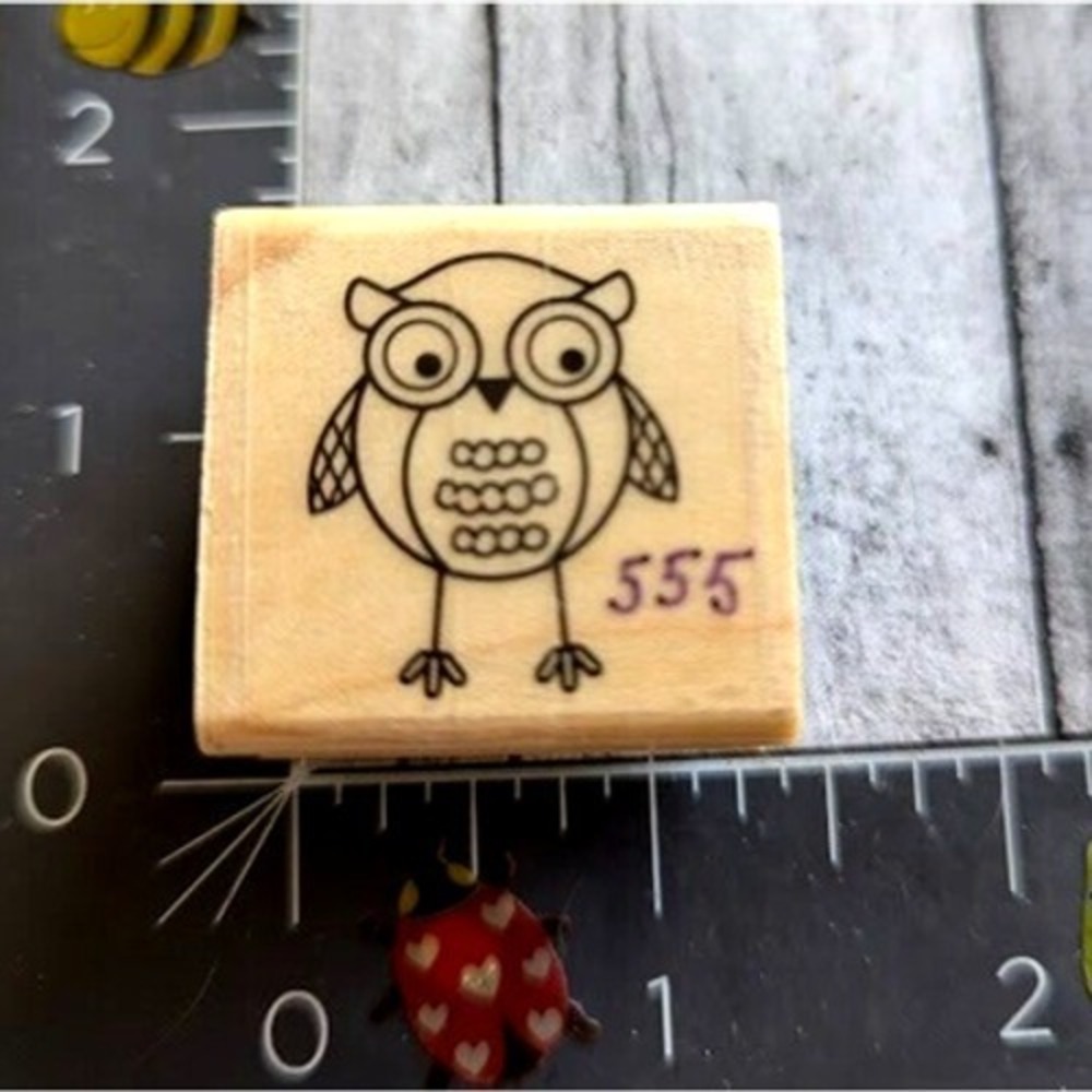 Hero Arts Mini Owl Bird 2008 Rubber Stamp Wood #C93